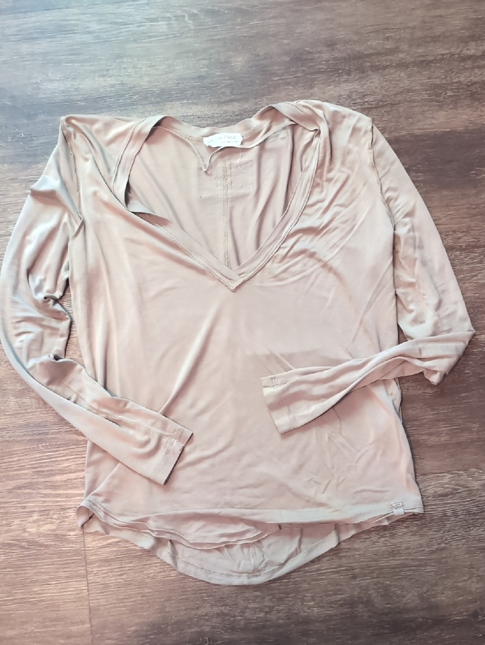 Free People V-Neck Long Sleeve Top